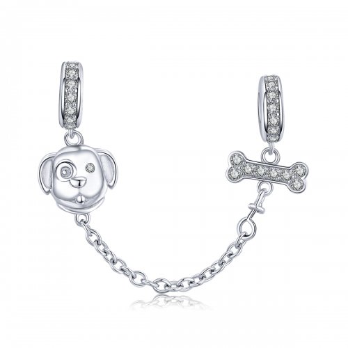 Pulsera de seguridad estilo Pandora con adorable cachorro - SCC1434