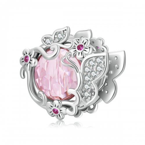 Charm de estilo Pandora con mariposas volando - BSC552