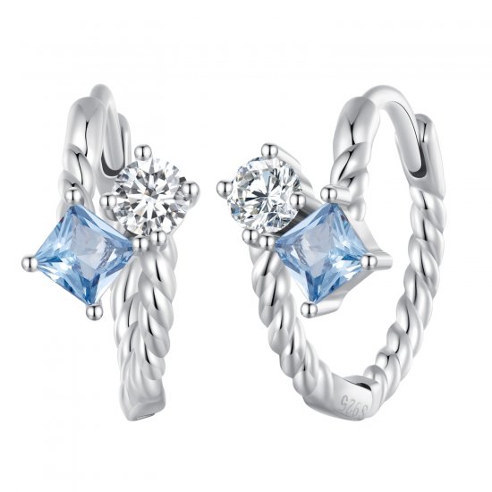 Estilo Pandora Exquisitos Aros con Incrustaciones de Piedras - SCE1587 - Haga click en la imagen para cerrar