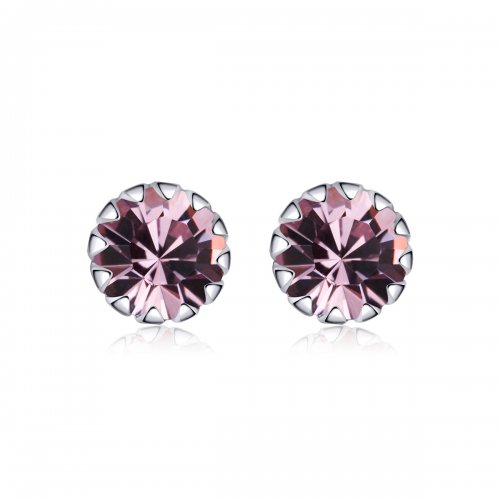 Pendientes de plata estilo Pandora con piedra de nacimiento de junio - SCE862-6