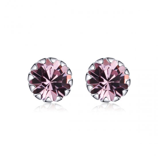 Pendientes de plata estilo Pandora con piedra de nacimiento de junio - SCE862-6 - Haga click en la imagen para cerrar