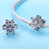 Charm de copo de nieve brillante plateado al estilo Pandora - SCC719