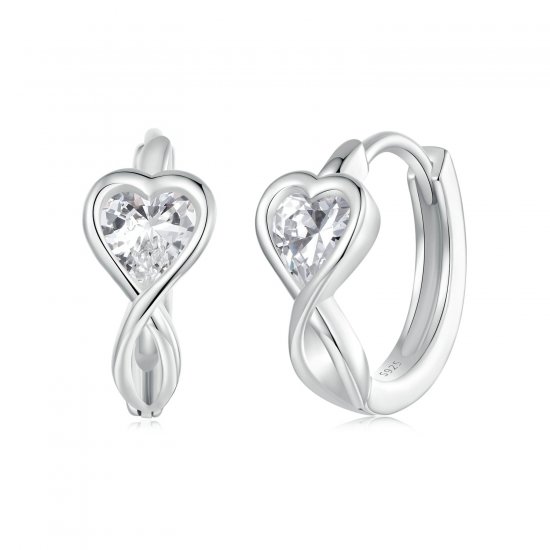 Pendientes con diseño de infinito y amor estilo PANDORA - BSE1004 - Haga click en la imagen para cerrar