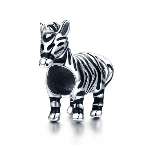 Charm de animal encantador en estilo Pandora de plata - Zebra - SCC550