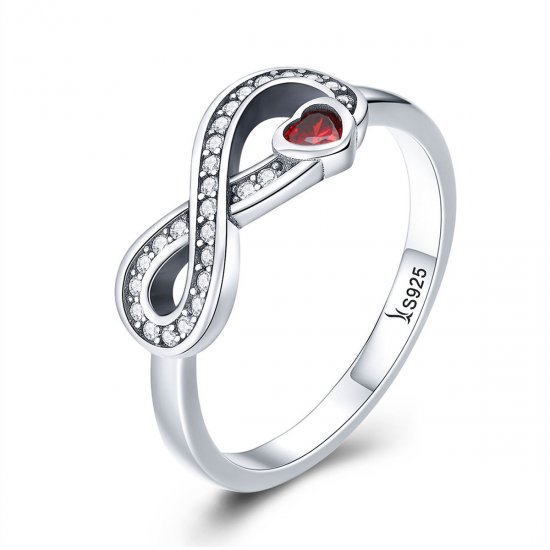 Anillo de corazón duradero estilo Pandora de plata - SCR415 - Haga click en la imagen para cerrar