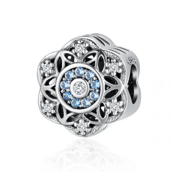 Charm de estilo Pandora en plata con románticos copos de nieve - SCC247 - Haga click en la imagen para cerrar