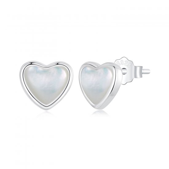 Pendientes blancos conmovedores estilo PANDORA - BSE969 - Haga click en la imagen para cerrar