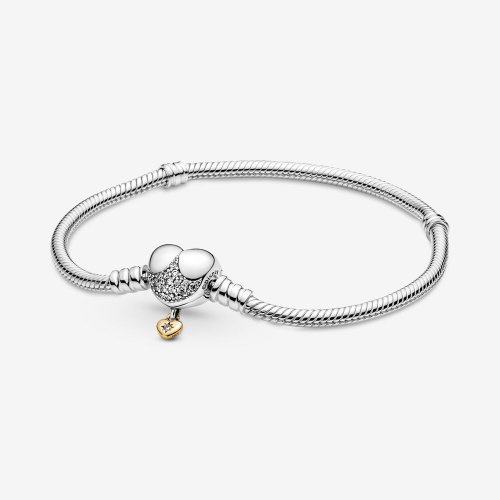 Pulsera de cadena de serpiente con corazón de Disney Princess Pandora Moments - 569563C01