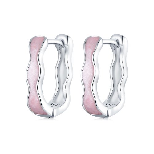 Pendientes cuadrados rosas estilo PANDORA - SCE1709
