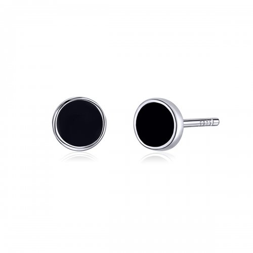 Estos aretes de plata estilo Pandora tienen un pequeño diseño redondo - SCE694