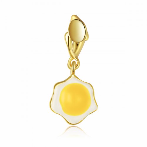 Pendiente colgante estilo Pandora con huevos escalfados - BSC350