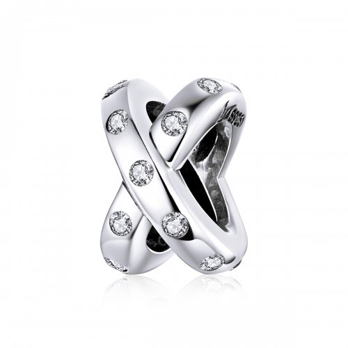 Charm Pandora estilo plata de geometría simple - SCC1515