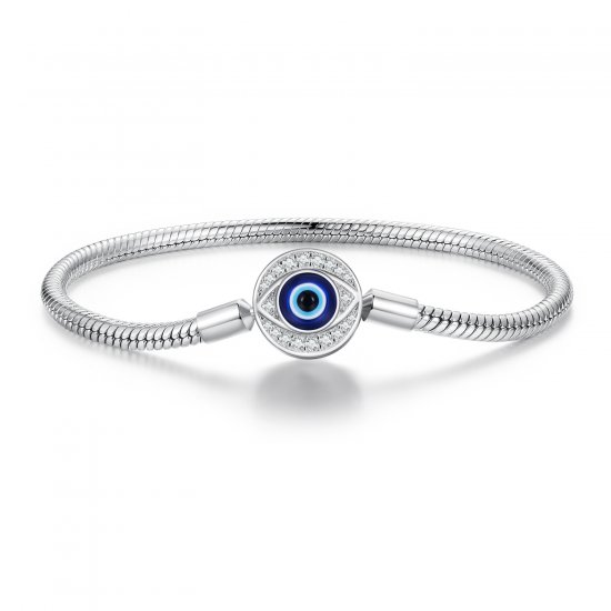 Pulsera de cadena básica estilo Pandora con ojo de diablo - BSB122 - Haga click en la imagen para cerrar