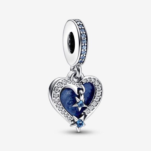 Charm colgante doble con forma de corazón y estrella fugaz celestial de Pandora - 792356C01