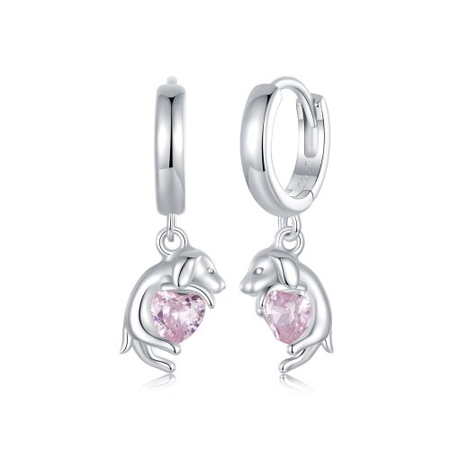 Pendientes con clip de estilo PANDORA en forma de golden retriever - SCE1759