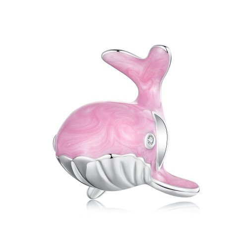 Charm de ballena rosa estilo PANDORA - SCC2707