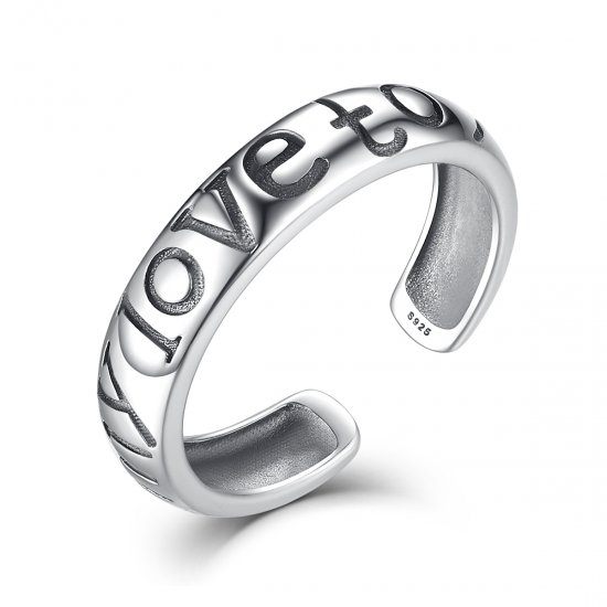 Anillo abierto estilo Pandora de amor para parejas - VSR014 - Haga click en la imagen para cerrar