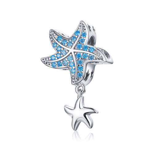 Charm estilo Pandora de Plata con Estrella de Mar Oceánica - BSC252