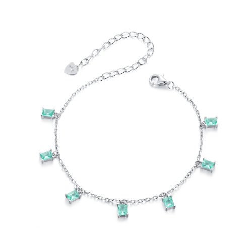 Pulsera con borlas pequeñas estilo PANDORA verde - BSB168