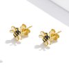 Pendientes de botón estilo Pandora con abeja de dibujos animados - SCE1182