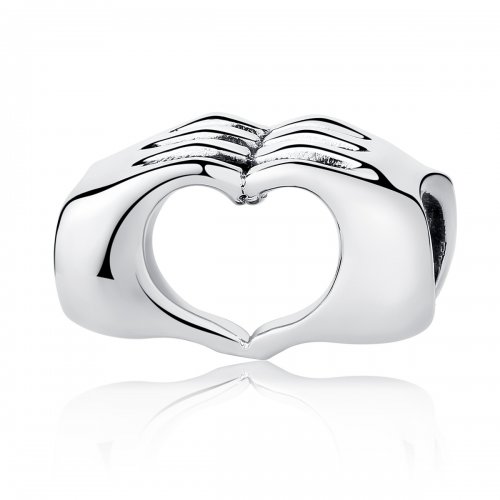 Estilo Pandora Plata Manos con Encanto de Amor - SCC125