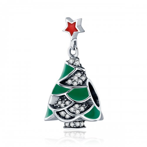 Charm de estilo Pandora con forma de árbol de Navidad - SCC307