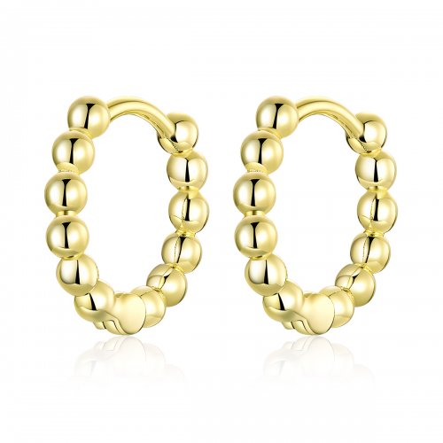 Estilo Pandora Pendientes de Aro Pequeños Bañados en Oro de 18 quilates -