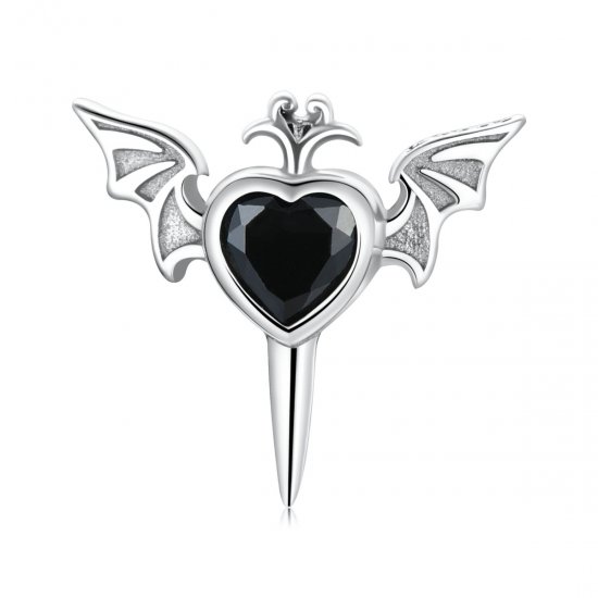 Pendientes de Botón Estilo Pandora con Alas de Amor - SCE1179-BK - Haga click en la imagen para cerrar
