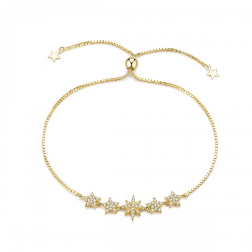 Pulsera Estilo Pandora con Estrellas - BSB067