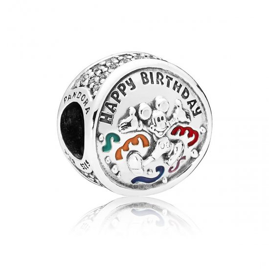 Charm en plata de ley Mickey Mouse feliz cumpleaños PANDORA - Haga click en la imagen para cerrar