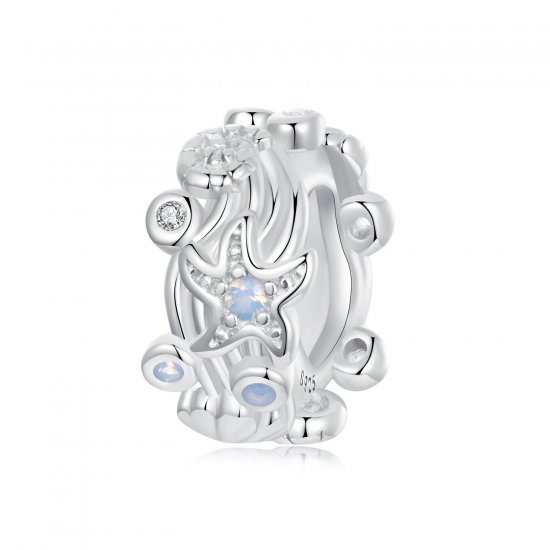 Charm espaciador de silicona con forma de océano azul estilo PANDORA - BSC1019 - Haga click en la imagen para cerrar