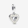 Charm Colgante Pandora Doble Corazón Blanco Anacarado - 792649C01