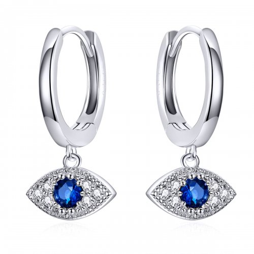 Pendientes colgantes de ojos de la suerte estilo Pandora en plata - BSE274