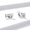 Pendientes de perno de plata estilo Pandora con Dachshund - SCE952