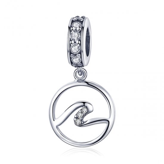 Pendiente colgante de estilo Pandora con ondas de plata - SCC1031 - Haga click en la imagen para cerrar