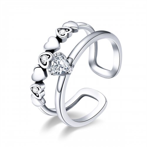 Anillo de plata estilo Pandora con un exquisito corazón - SCR429