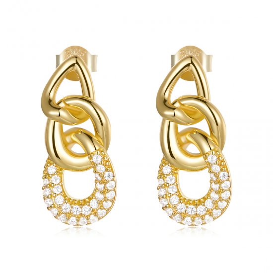 Pendientes de cadena con estilo Pandora y diseño personalizado - BSE545 - Haga click en la imagen para cerrar