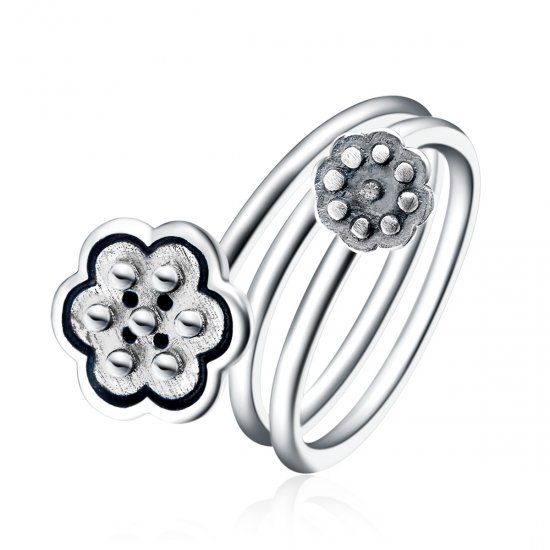 Anillo abierto con colgante de loto estilo Pandora - VSR054 - Haga click en la imagen para cerrar