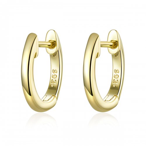 Estilo Pandora Pendientes de Aro Simple Chapados en Oro de 18 quilates - SCE808