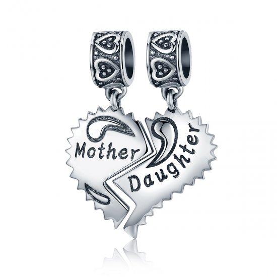 Estilo Pandora Plata Madre e Hija Colgante - SCC427 - Haga click en la imagen para cerrar