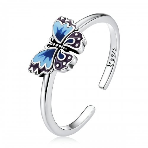Anillo abierto estilo Pandora Retro Mariposa - SCR802