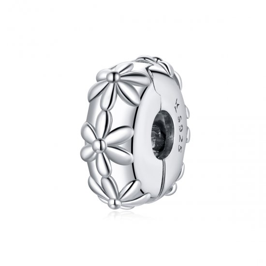 Clip de margarita plateado estilo Pandora - SCC1795 - Haga click en la imagen para cerrar