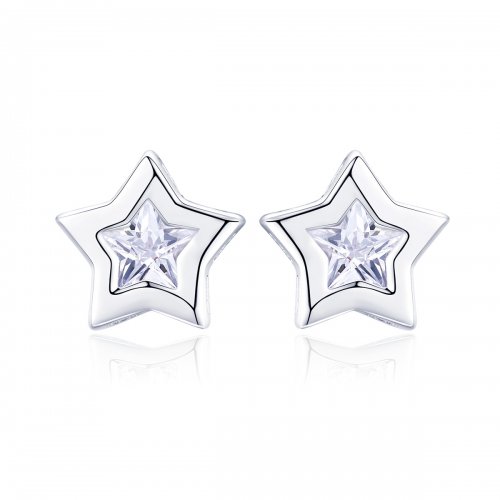 Pendientes de Botón Estilo Pandora Plata Secret of Stars - SCE437