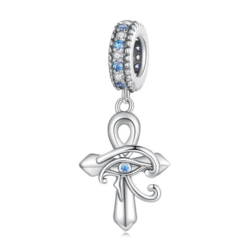 Estilo Pandora Ojo de Horus colgante en cruz - SCC2371