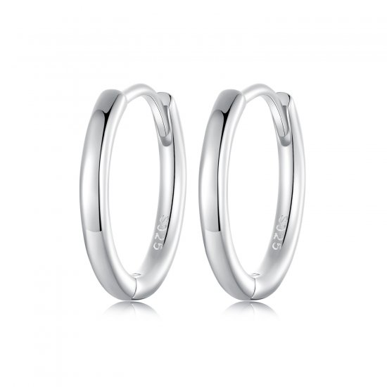 Pendientes sencillos de plata de ley estilo PANDORA - SCE1772-M - Haga click en la imagen para cerrar