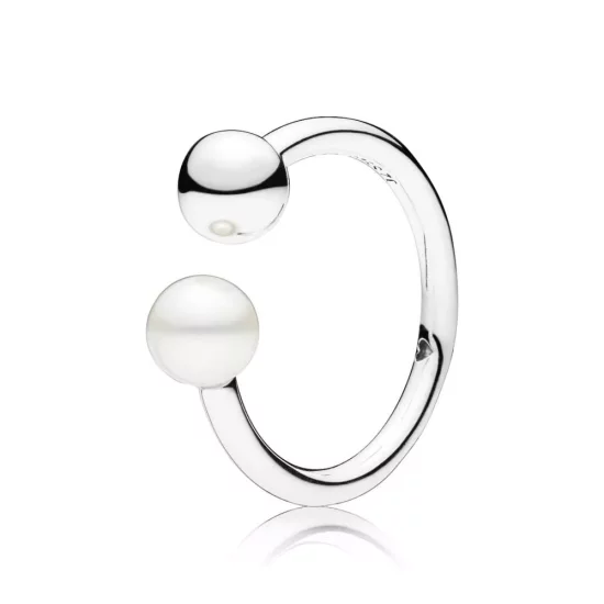 (imagen para) Anillo PANDORA en plata de ley Perla Contemporánea - 197573P