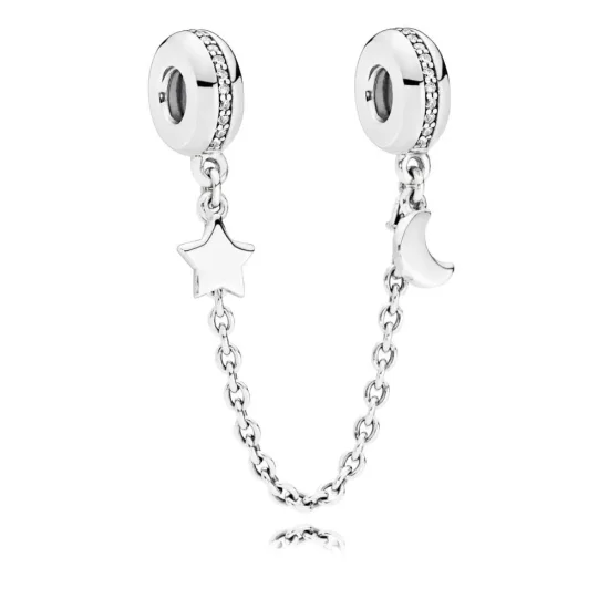 (imagen para) Cadena de seguridad PANDORA en plata de ley Galaxia Personal - 797512CZ-05