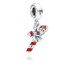(imagen para) Charm Colgante PANDORA en plata de ley Mickey y Bastoncillo de Caramelo - 797500EN09