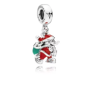 (imagen para) Charm Colgante PANDORA en plata de ley Santa Mickey y Bolsa de Regalos - 797501ENMX