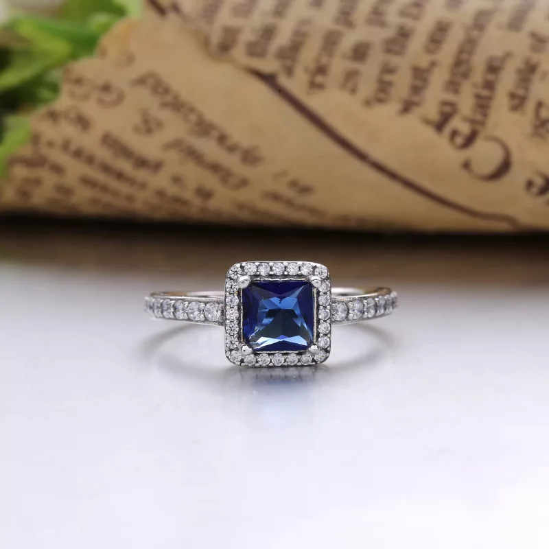 (imagen para) Anillo PANDORA en plata de ley Elegancia Atemporal Azul - 190947NBT - Ver 2